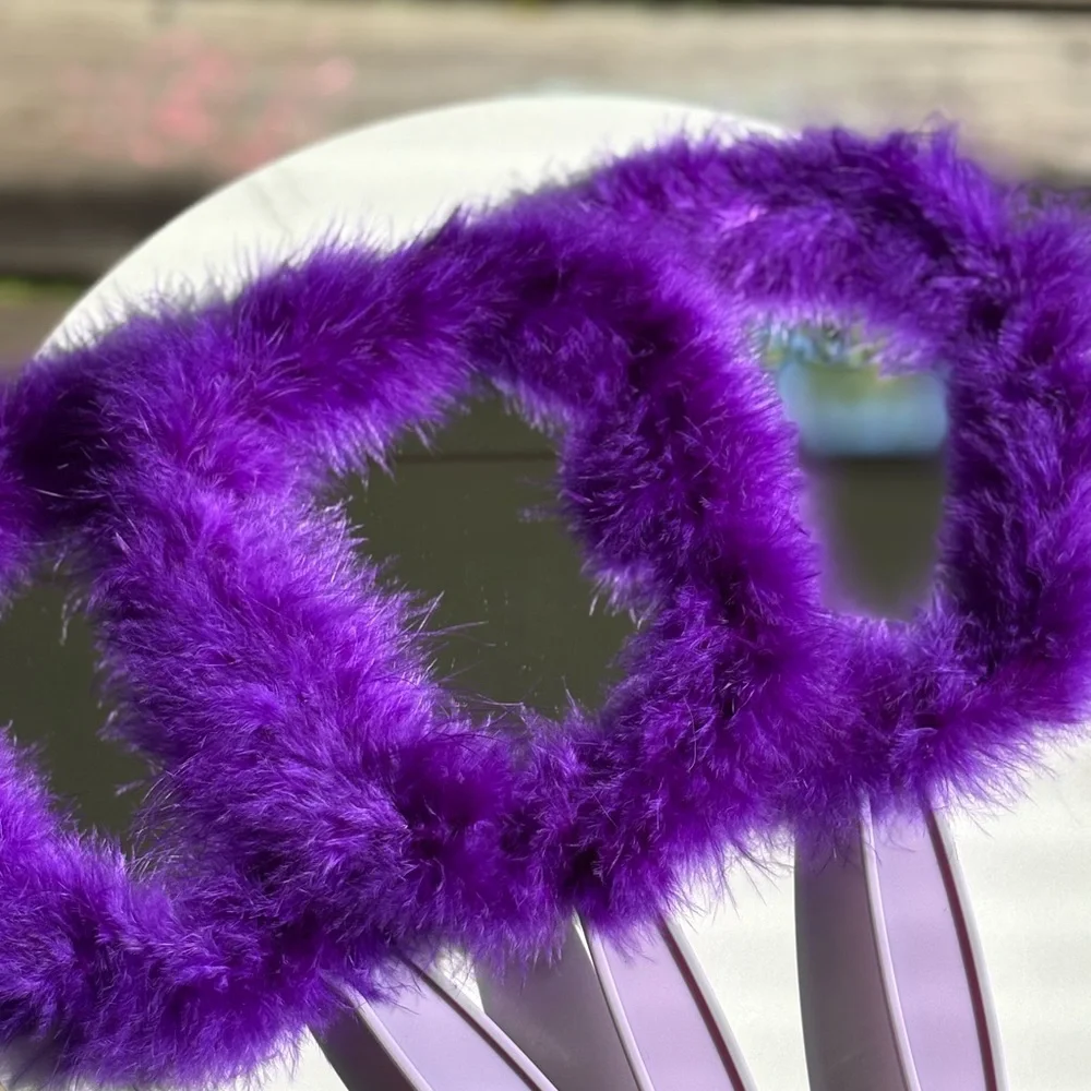 Purple Feather Hand Mirror